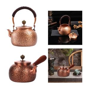 กาน้ำชาทองแดงสไตล์วินเทจ ทนความร้อน ดีไซน์ตอกลายด้วยมือ สำหรับครัว บ้าน โรงแรม ขายส่ง - Product Image 5