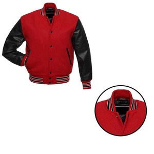 Men's Leather and Wool Varsity <b>Jacket</b> with Sleeves Winter <b>Baseball</b> <b>Bomber</b> <b>Jacket</b> with Letterman for Season - Product Image 3