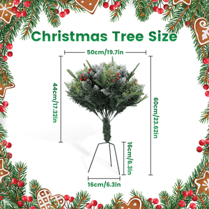 Albero di Natale Artificiale Realistico con 8 Modalità di Illuminazione, 50 LED Caldi, Timer Automatico, Impermeabile IP44, Funzionamento a Batteria, con Supporto in Vaso - Product Image 6
