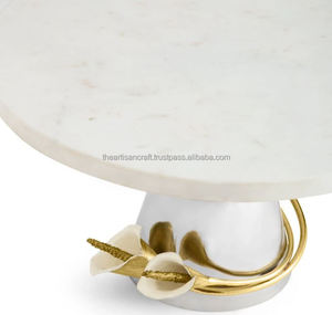Elegante soporte de pastel de mármol blanco sostenible, artesanía artesanal, postres, caja de exhibición para servir, herramientas para pasteles - Product Image 5