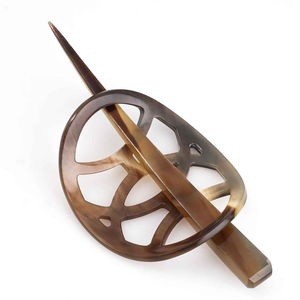 Accessoires de coiffure en corne de buffle naturelle, artisanat sur mesure, 2 dents, produit d'artisan qualifié, vente en gros - Product Image 3