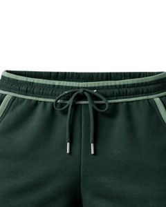 กางเกงขาสั้นผ้าฟลีซคอตตอนสีเขียวป่าตัดกับสีเขียวอ่อนสำหรับผู้หญิง เอวยางยืด สวมใส่สบายๆ สำหรับฤดูร้อน เหมาะสำหรับเล่นกีฬาและพักผ่อน - Product Image 5