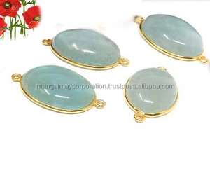 Handmade Green <b>Jade</b> Gems Vintage Style Children's Wedding Silver Gold Plated Double Bali Bezel Set <b>Jewelry</b> Hot Selling - Product Image 3