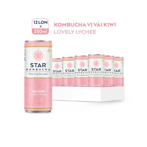 เครื่องดื่มคอมบูชาลิ้นจี่แสนอร่อยขายดี 250 มล. ยี่ห้อสตาร์ คอมบูชา ชาหมัก ราคาแข่งขัน ขายส่ง ส่งออก - Product Image 2