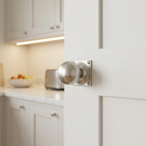 Poignée de meuble en laiton non laqué de luxe avec plaque arrière, poignée de quincaillerie durable au design moderne pour la maison, le bureau et le salon - Product Image 6