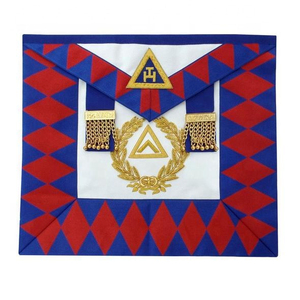 Wholesale Embroidery <b>Crafts</b> High Priest Royal Arch Chapter Masonic Apron with Red Velvet Tabs Freemasons Apron - Product Image 1