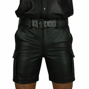Pantalones Cortos de Cuero PU para Hombre, Estilo Casual, Tendencia de Moda de Verano, Estilo Punk para Club - Product Image 3