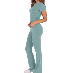 Ensemble de sport professionnel 2 pièces pour femme, 100 % coton écologique respirant, avec logo personnalisé - Product Image 5