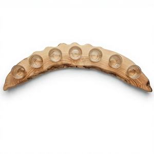 Premium Curved <b>Wooden</b> Glass Holder Handmade Modern Standing Durable Storage <b>Rack</b> for Beverage Display Kitchen Use - Product Image 4