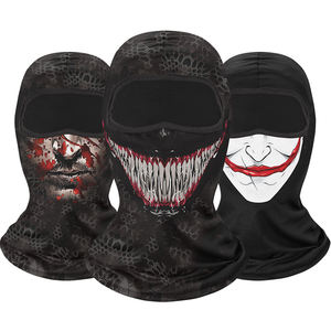 Masque intégral de moto noir pas cher en polyester avec impression 3D par sublimation, Sturmhaube fantôme, masques de ski design, cagoule tête de mort - Product Image 2