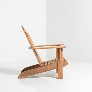 Outdoor Wooden Adirondack Lounge <b>Chair</b> Traditional Slatted <b>Reclined</b> Seat Hotel Resort Villa Beach Club Commercial Grade Contract - Product Image 3