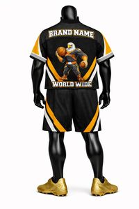 Conjunto de Camiseta y Pantalones Cortos de Fútbol Americano de Calidad Duradera, Uniforme Deportivo Transpirable, Ropa de Equipo Personalizada para Entrenamientos y Partidos - Product Image 3