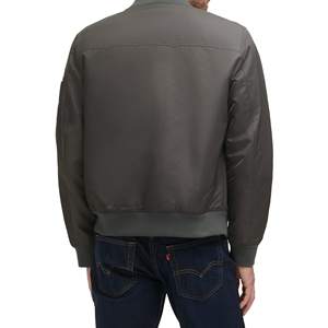 Ventes en gros de coupe-vent d'hiver personnalisés, vestes pour hommes en taille plus, vestes bomber en nylon satiné uni pour hommes - Product Image 5