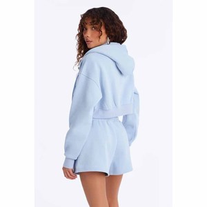 <b>Women</b> Hoodie <b>Short</b> <b>Set</b> Outfits <b>Women</b> Clothing Custom Ladies Blank Hoodie And <b>Shorts</b> <b>Set</b> - Product Image 5