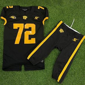 Ensemble de maillot de football pour jeunes, bleu marine, avec numéro imprimé, uniforme à manches courtes, kit sportif avec pantalon de protection, football américain - Product Image 5