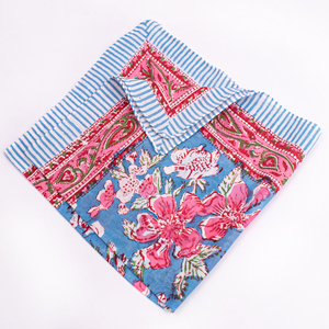 Diadema de Algodón con Estampado Floral Estilo Bohemio, Color Turquesa y Blanco, Accesorio Casual Transpirable de Verano para Unisex - Product Image 6