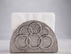 Porte-serviettes décoratif moderne en aluminium texturé moulé, article de vaisselle pour cuisine et salle à manger, lot en gros - Product Image 1