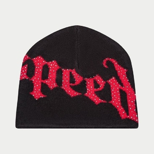 Bulk Order USA custom beanie streetwear knit <b>cap</b> <b>winter</b> black red logo design high quality wholesale beanie - Product Image 5