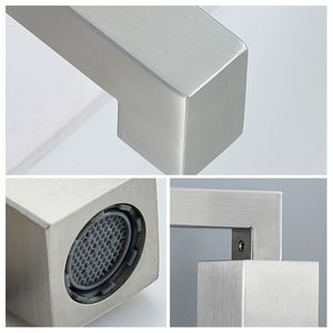 Rubinetto da Bagno Moderno a 3 Fori con Design a Cascata e 2 Maniglie, Finitura Nichel Spazzolato per Lavabo - Product Image 5