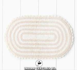 Tapis de bain 100% coton pur, super doux, absorbant, blanc, réversible, fabrication artisanale, construction robuste, pour la maison et l'hôtel, par ITHL - Product Image 4