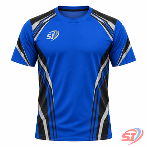 เสื้อยืดกีฬาผู้ชายแบบแห้งเร็ว ระบายอากาศได้ดี รับผลิตตามแบบ OEM - Product Image 1