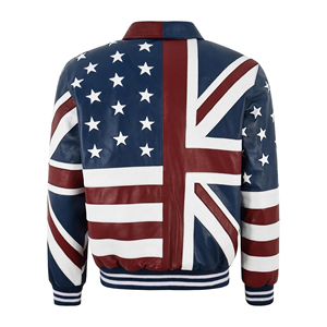 เสื้อแจ็คเก็ตหนังแท้นาปาสำหรับผู้ชาย ลายธงชาติอังกฤษและอเมริกา สไตล์วินเทจ ยี่ห้อ Union Jack เสื้อแจ็คเก็ตหนังสำหรับขี่มอเตอร์ไซค์ ขายส่ง - Product Image 2