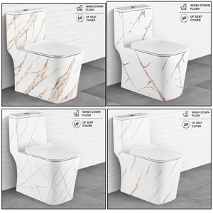 WATERON R.BLACK (G) WC monobloc moderne mat design avec évacuation P-Trap/S-Trap et accessoires de radiateur pour salle de bain - Product Image 3