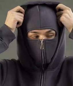 Sweat à capuche de haute qualité avec masque intégré, 100% French Terry épais, fermeture éclair, impression personnalisée du logo, style streetwear, pour hommes. - Product Image 6