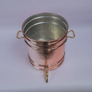 Distributeur de boissons en cuivre martelé à la main avec robinet en laiton, Urne à eau traditionnelle, Grand récipient de stockage d'eau en cuivre - Product Image 4