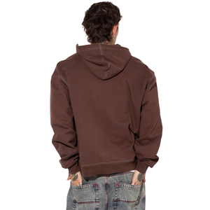 Sweat-shirt à capuche zippé intégral pour homme, coupe oversize, style streetwear, avec poches kangourou, fabrication OEM, broderie, usine - Product Image 2