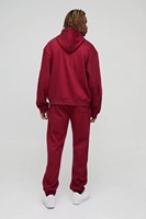 Ensemble de survêtement unisexe noir à capuche 2-en-1, coupe ample longue, 100 % coton respirant, anti-boulochage, poids moyen, hiver, personnalisable
