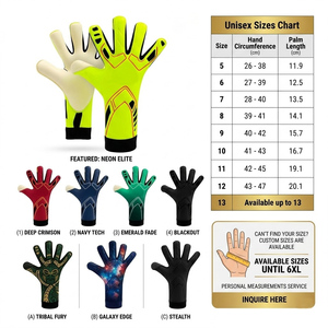 Gants de gardien de but personnalisés à coupe négative, haute adhérence, en latex, design jaune fluo, fabricant ODM OEM du Pakistan - Product Image 6