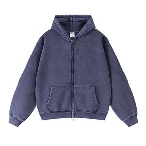 Sweat-shirt à capuche zippé pour homme de qualité supérieure, 100% coton, poche brodée, logo personnalisé, streetwear, fabricant - Product Image 4