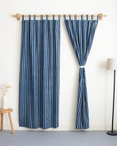 High Quality Hand Block Striped Printed Cotton Window and <b>Door</b> Curtain Set for Living Room Luxury Curtains - Product Image 1