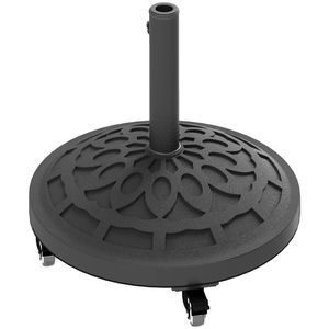 Black Circular Outdoor <b>Umbrella</b> <b>Stand</b> with <b>Base</b> Only for Patio Balcony Courtyard <b>Umbrella</b> Frame - Product Image 5