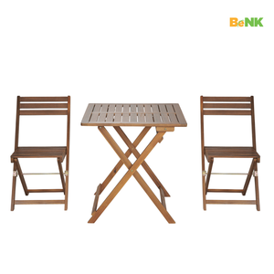 Ensemble de bistrot moderne en acacia 3 pièces pour salle à manger extérieure, salon, cour, hôtel ou parc - Product Image 4