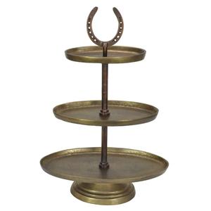 Brass Antique <b>3</b> <b>Tier</b> <b>Cake</b> <b>Stand</b> Oval Trays & Dishes Cupcake Pastry Serving Decorative <b>Cake</b> <b>Stand</b> Christmas Event Decoration - Product Image 3