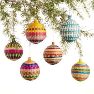 Premium Natural Rattan Christmas Ball Ornament Handwoven Decorative Hanging Holiday <b>Tree</b> <b>Decoration</b> for Festive Home Decor - Product Image 3