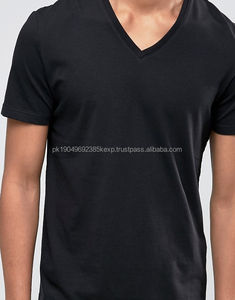 Camisetas de Hombre de la Mejor Calidad, 100% Algodón, Transpirables, Cuello en V, Estilo Casual con Patrón Liso, Nueva Llegada, Venta al por Mayor - Product Image 3