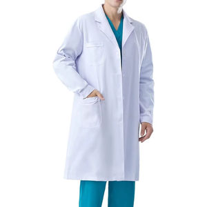 Blouse médicale blanche pour femme, conçue avec soin, confortable, tissée, à manches longues, pour infirmières et laboratoires - Product Image 3