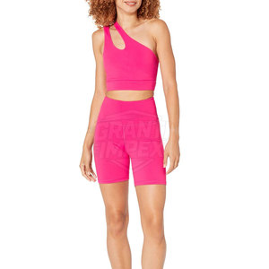 Solid Color Breathable Spandex/Nylon Hot <b>Shorts</b> <b>Women</b> Gym <b>Shorts</b> <b>Elastic</b> <b>Waist</b> Skinny Fit Customizable High Quality - Product Image 2