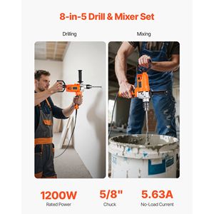 Trapano Elettrico a Filo da 5/8 Pollici con Miscelatore, 750 RPM, 5.63A, Impugnatura a D per Applicazioni su Acciaio, Supporto OEM Personalizzato - Product Image 2