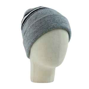Gorro de Punto Personalizable 100% Algodón a Rayas para Hombre, Gorro de Invierno Cómodo con Impresión de Logotipo, Gorro de Punto Elegante - Product Image 5