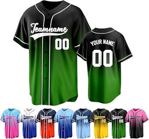 Camiseta de Béisbol Personalizada con Degradado, Unisex, Manga Corta, Impresión Sublimada, Secado Rápido, Ropa Deportiva de Poliéster para Adultos - Product Image 2