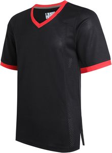 Camiseta Deportiva Casual de Poliéster Transpirable con Cuello en V y Manga Corta para Hombre, con Ribete Amarillo, para Verano - Product Image 5