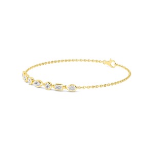 Multi Shape Bezel <b>Set</b> Lab Grown Diamond Station Bracelet 0.77 CTW 9K Rose Gold - Product Image 6