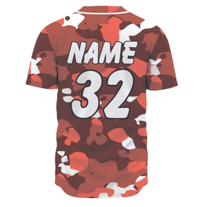 Camiseta de Béisbol Personalizada para Hombre, con Botones, Camuflaje Naranja, Transpirable, Uniforme de Softbol, Camiseta Deportiva para Entrenamiento - Product Image 3