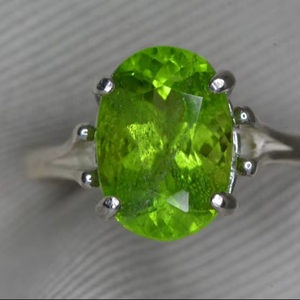 Certified Natural Peridot <b>Ring</b> Sterling <b>Silver</b> <b>Solitaire</b> Genuine Green August Birthstone Jewelry Gift For Her - Product Image 1