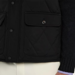 เสื้อกั๊กผู้ชาย 100% แบรนด์แท้ หนา สีดำ ดีไซน์เนอร์ วินเทจ คลาสสิก ซิป ทรงเข้ารูป - Product Image 6