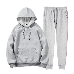 Custom Double <b>Knit</b> Sweat Suit Premium Cotton Blend Hoodie Jogger <b>Set</b> OEM Apparel Manufacturer Private Label Wholesale - Product Image 5
